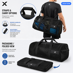 Custom X Sports City Diving Mesh Duffel <b>Bag</b> Heavy Duty Quick Dry Breathable Zipper Closure Waterproof Scuba Gear Travel Storage - Product Image 3