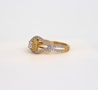 Bague en or jaune massif 14 carats avec diamant de laboratoire rond de 1 carat, brillant et poli, alliance de mariage pour femme, couleur D à G, pureté IF SI2