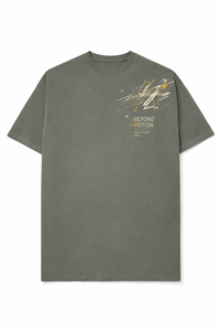 Camiseta Oversize de Algodón para Hombre con Estampado Gráfico Minimalista, Estilo Urbano Casual, Ajuste Holgado, Camiseta de Verano al por Mayor - Product Image 2