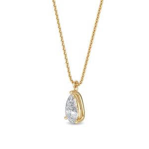 Gleaming 14K Yellow Gold Pear Lab Grown Diamond Pendant 1.04 CTW Minimalist Solitaire Necklace Fine <b>Charm</b> - Product Image 4