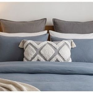 Best Price Geometric Tufted Lumbar Pillow Cover Gray <b>White</b> Bohemian Style with Tassels Oblong Shape Decorative <b>Throw</b> Pillow - Product Image 5