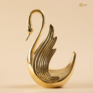 Sculpture de cygne élégante en laiton, figurine d'oiseau de luxe, statue de cygne décorative en métal, décoration artistique moderne pour table, maison et bureau - Product Image 3