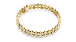 Pulsera de Diamantes de Laboratorio de Lujo, Corte Redondo, Chapada en Oro Amarillo de 18 Quilates con Rodio, para Uso Diario, Bodas y Compromisos, para Mujer - Product Image 3