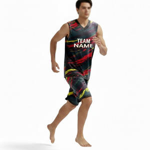 Maillot de basket-ball personnalisable 100 % polyester, impression par transfert thermique, anti-transpiration, antibactérien, ensemble uniforme de basket-ball - Product Image 3