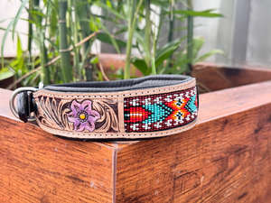 Sculpture à la main et outillage de qualité supérieure en cuir de vache collier de chien rembourré souple meilleur fabricant indien de gros chien utilise des prix bas - Product Image 2