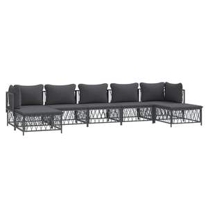 Ensemble de salon de jardin anthracite, structure en acier, 6 places, mobilier d'extérieur, design contemporain - Product Image 3