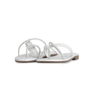 Sandalias de tacón plateadas para niñas zapatilla elegante KD5532 - Product Image 3