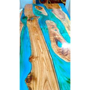 Mesa de Resina Epoxi de Lujo con Madera Sólida, Mesa de Comedor y Café Moderna Hecha a Mano para Decoración del Hogar - Product Image 2