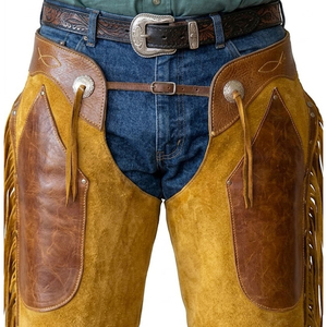 Premium Quality Western <b>Chaps</b> with Custom Sizes Men and Women Suede Leather Horse <b>Chaps</b> Horse <b>Riding</b> Full Leather <b>Chaps</b> - Product Image 5