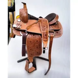Selle de cheval western en cuir à forte demande avec arceau en bois |   Équipement d'équitation durable, confortable et personnalisable de qualité supérieure, fabriqué en Inde - Product Image 3