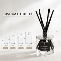 Diffuseur à bâtonnets personnalisé 100 ml, bâtonnets en fibre noire, marque privée, parfum citron, écologique, longue durée, non toxique pour la maison et le bureau