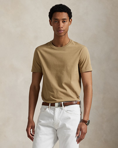 Camiseta de Manga Corta para Hombre, Cuello Redondo, Algodón Beige Liso – Suave, Cómoda, Estilo Casual para el Día a Día - Product Image 4