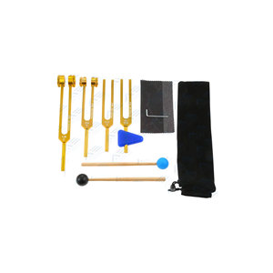 Gold Tuning Fork Set Tuning Fork Chakra With Hammer Triangular <b>Silica</b> Gel Storage Bag and Cleaning Cloth Angel Activator - Product Image 1