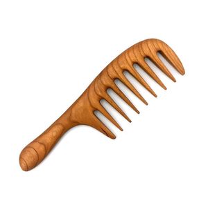 หวีไม้ซี่กว้าง หวีสำหรับผมหนาและยาว ป้องกันไฟฟ้าสถิต นวดหนังศีรษะ - Product Image 3