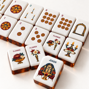 Coffret de jeu de Mahjong américain prêt à offrir, en acrylique de luxe, pour 4 joueurs, idéal pour les soirées jeux, ensemble de tuiles Mahjong pour Thanksgiving - Product Image 3