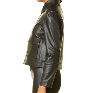 Service OEM - Veste en cuir pleine fleur pour femme, grande taille, design hiver, rembourrage en coton, fermeture éclair, directement des fabricants pakistanais - Product Image 6