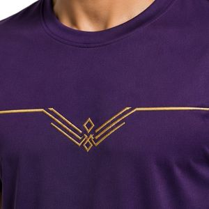 Manufacturer Men <b>Purple</b> Performance Sports T Shirt Quick Dry Athletic Gym Running Training Tee Custom Printed Fitness Activewear - Product Image 6