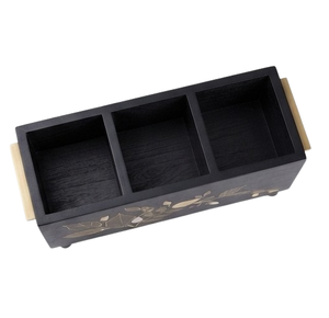 Custom Color Wood <b>Caddy</b> Black Colored Leaf Handpainted Multi-Purpose Natural Finished Handcrafted Kitchen <b>Wooden</b> <b>Caddy</b> - Product Image 5