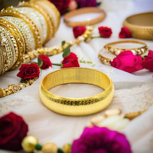 Bracelet traditionnel indien pour femmes plaqué or, bracelets en laiton, fêtes, occasions spéciales, bijoux de mariée élégants, bijoux de demoiselle d'honneur - Product Image 3