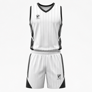 Ensemble de maillots et shorts de basket-ball d'équipe, uniforme de basket-ball personnalisé imprimé, vente en gros pour les équipes scolaires, clubs, séchage rapide, polyester pour adultes - Product Image 1