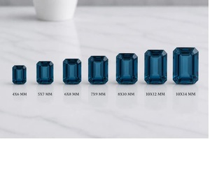 โทแพซสีน้ำเงินลอนดอนธรรมชาติ 4x6 มม. - 10x14 มม. ทรงแปดเหลี่ยมเจียระไน โทแพซสีน้ำเงินเกรด AAA พลอยหลวมสำหรับแหวน จี้ และการทำเครื่องประดับ - Product Image 5