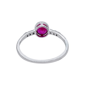 Anillo de Plata de Ley 925 con Rubí Ovalado Natural y Diamantes Engastados en Bisel, Joyería Fina, Memoria Jewels, Venta al Por Mayor - Product Image 3