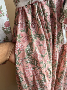 Vestido Maxi Informal de Algodón con Estampado Floral y Bordado, Cuello Mandarín, Manga Larga, para Fiestas - Product Image 3