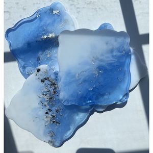 Handcrafted Modern Resin <b>Coasters</b> for Homes-Oval and Round Design for Style and Functionality - Product Image 4