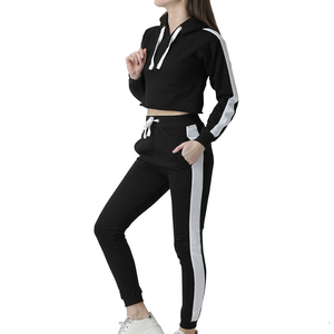 Conjunto Deportivo Informal de Dos Piezas para Mujer, para Gimnasio, Entrenamiento Físico, 100% Algodón, Tela de Felpa, Transpirable, para Correr - Product Image 4