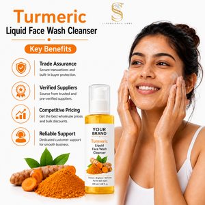 Limpiador Facial Líquido de Cúrcuma Orgánica al por Mayor, Fórmula Vegana con Aminoácidos, OEM/ODM, MOQ-1000 unidades, Combinación Profunda de AHA y Aceite - Product Image 6
