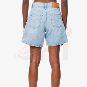 Fournisseur de vêtements – Nouveaux shorts en jean décontractés pour femmes, en mélange de coton doux, vêtements de mode pour l'été, shorts en coton bleu clair uni - Product Image 2