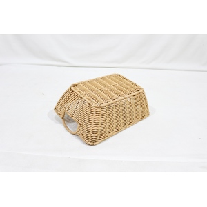 Panier de rangement rectangulaire en polyrotin tressé avec poignées latérales surélevées pour comptoir de cuisine - Product Image 4