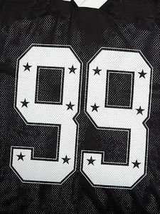 Camiseta de Fútbol de Malla Negra con el Número 99 y Estrellas Blancas, Cuello en V, Manga Corta, para Hombre, de Algodón Orgánico Ecológico, de Secado Rápido y Transpirable - Product Image 5