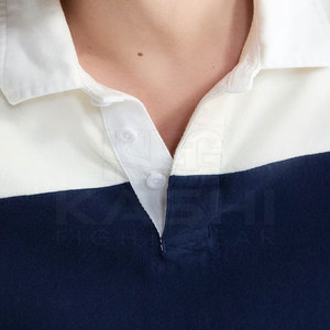 เสื้อรักบี้ชายแบบสั่งทำคุณภาพสูง MOQ ต่ำ ปักลายได้ตามต้องการ แขนยาว ผ้าถักย้อมสีเรียบ ระบายอากาศได้ดี เหมาะสำหรับชุดทีมโรงเรียน - Product Image 4