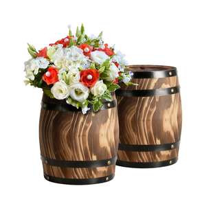Macetas de madera rústicas al por mayor, macetas de barril de madera para plantas, para interiores y exteriores, de Vietnam - Product Image 1