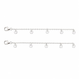 Bracelet à breloques en argent sterling 925 avec zircone cubique pour femme, design minimaliste à maillons polis, idéal pour le quotidien, les fêtes et les anniversaires - Product Image 2