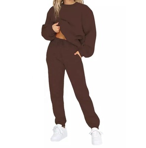 Conjunto Deportivo de Invierno para Mujer con Logotipo Personalizado, Conjunto de 2 Piezas, Sudadera con Capucha y Pantalones para Correr, 100% Algodón, Secado Rápido, Transpirable, Venta al por Mayor - Product Image 1