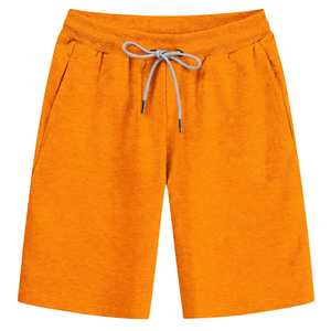Shorts Bermuda en Coton Gris Uni pour Homme, Taille Élastiquée avec Cordon, Décontracté, Tricoté, Respirant, Taille Mi-Haute - Product Image 3