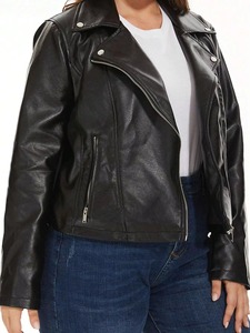 Chaqueta de Cuero Genuino de Piel de Oveja, Chaqueta Corta de Cuero Tejido para Mujer, Chaqueta de Cuero Trenzado - Product Image 4