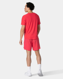 Camiseta de Hombre, Color Rojo Sólido, Cuello Redondo, Corte Regular, Estilo Urbano, Manga Raglán, Transpirable, Anti-Pilling, 220 Gramos, Ropa Deportiva, ODM - Product Image 6