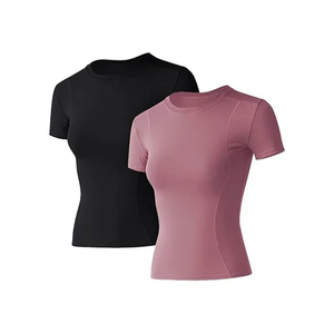 T-shirts personnalisés pour femmes et hommes, t-shirts de sport en polyester, blouses, hauts unisexes, t-shirts slim fit pour la gym, t-shirts unis - Product Image 6