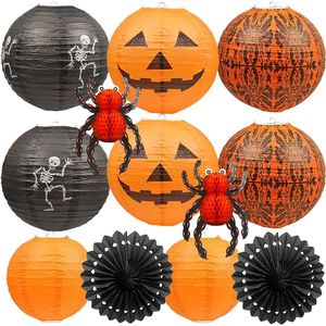 Decorazioni di Halloween: Ragno, Scheletro, Zucca, Lanterne di Carta Jack-O-Lantern per Interni ed Esterni, Decorazioni Spaventose per la Casa - Product Image 2
