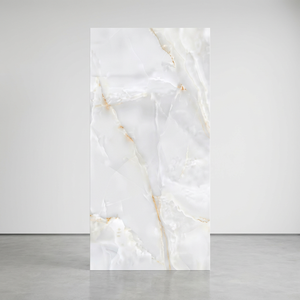 Dalles de pierre frittée en porcelaine polie blanc brillant Islande 1600x3200mm Grand format - Product Image 5
