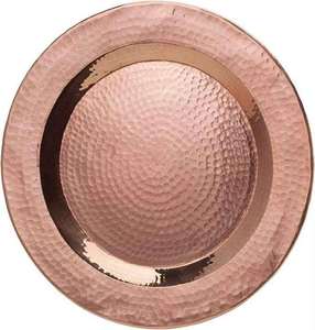 Plateau de service décoratif de luxe traditionnel en cuivre martelé, style antique, rond, pour la maison, les mariages et les restaurants - Product Image 2