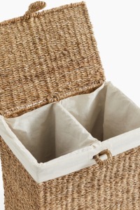 Seagrass <b>basket</b> divided into 2 compartments Handmade <b>Storage</b> <b>Basket</b> Wholesale eco-friendly Made in Vietnam - Product Image 6