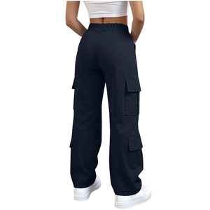 Nouveauté : Pantalon cargo pour femme, coupe ample, style streetwear décontracté, taille haute, multi-poches, pour filles et femmes - Product Image 3