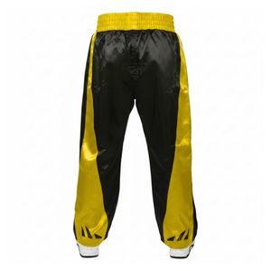 Pantalon d'entraînement jaune avec empiècements latéraux pour le kickboxing, équipement d'entraînement MMA, arts martiaux, pantalon de combat en satin haute visibilité - Product Image 2