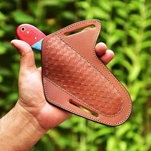 Couteau à dépecer à lame fixe en acier Damas fait main de 8 pouces, Full Tang, style Cowboy Bull Cutter, pour EDC, camping et extérieur, avec étui, personnalisable OEM ODM - Product Image 5
