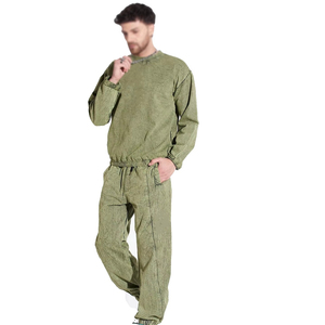 Survêtement 100 % coton délavé à l'acide, séchage rapide, taille personnalisée, couleur unie, logo personnalisable, pour l'hiver - Product Image 4