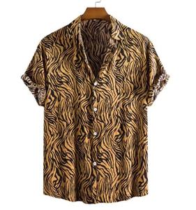 Chemises d'été décontractées à manches courtes pour hommes avec logo personnalisé Hawaiian Beach Taille 2XL - Product Image 1